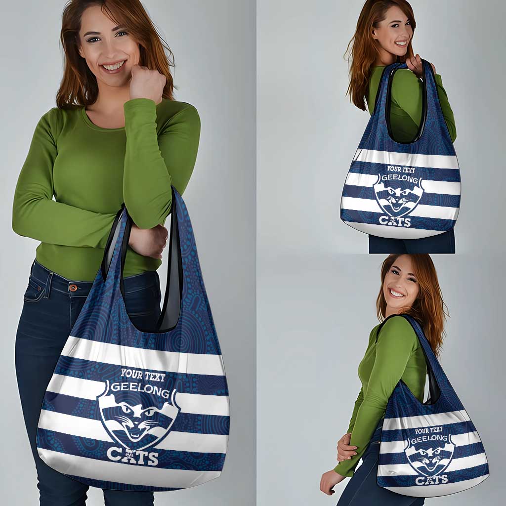 AFL Cats Football Custom Grocery Bag Geelong Proud Indigenous Art - Aussie Hoodie