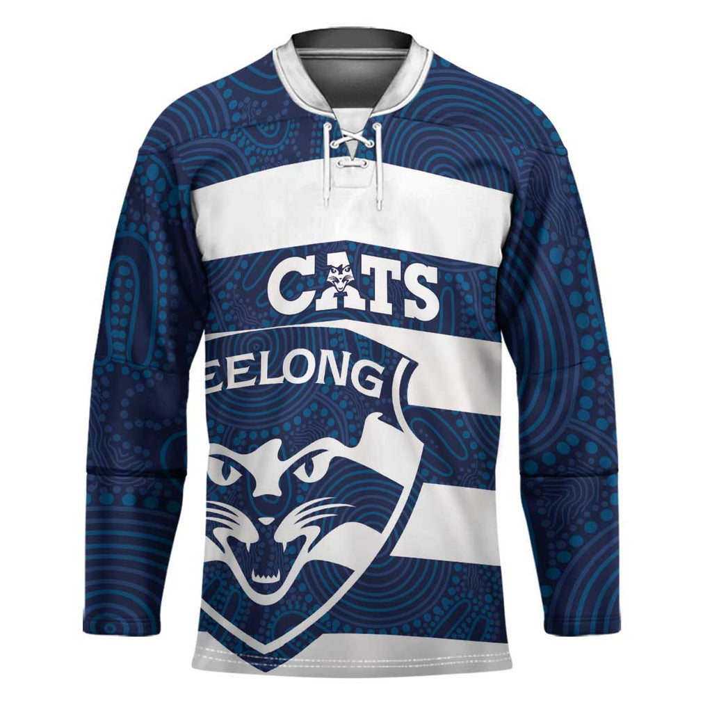 AFL Cats Football Custom Hockey Jersey Geelong Proud Indigenous Art - Aussie Hoodie