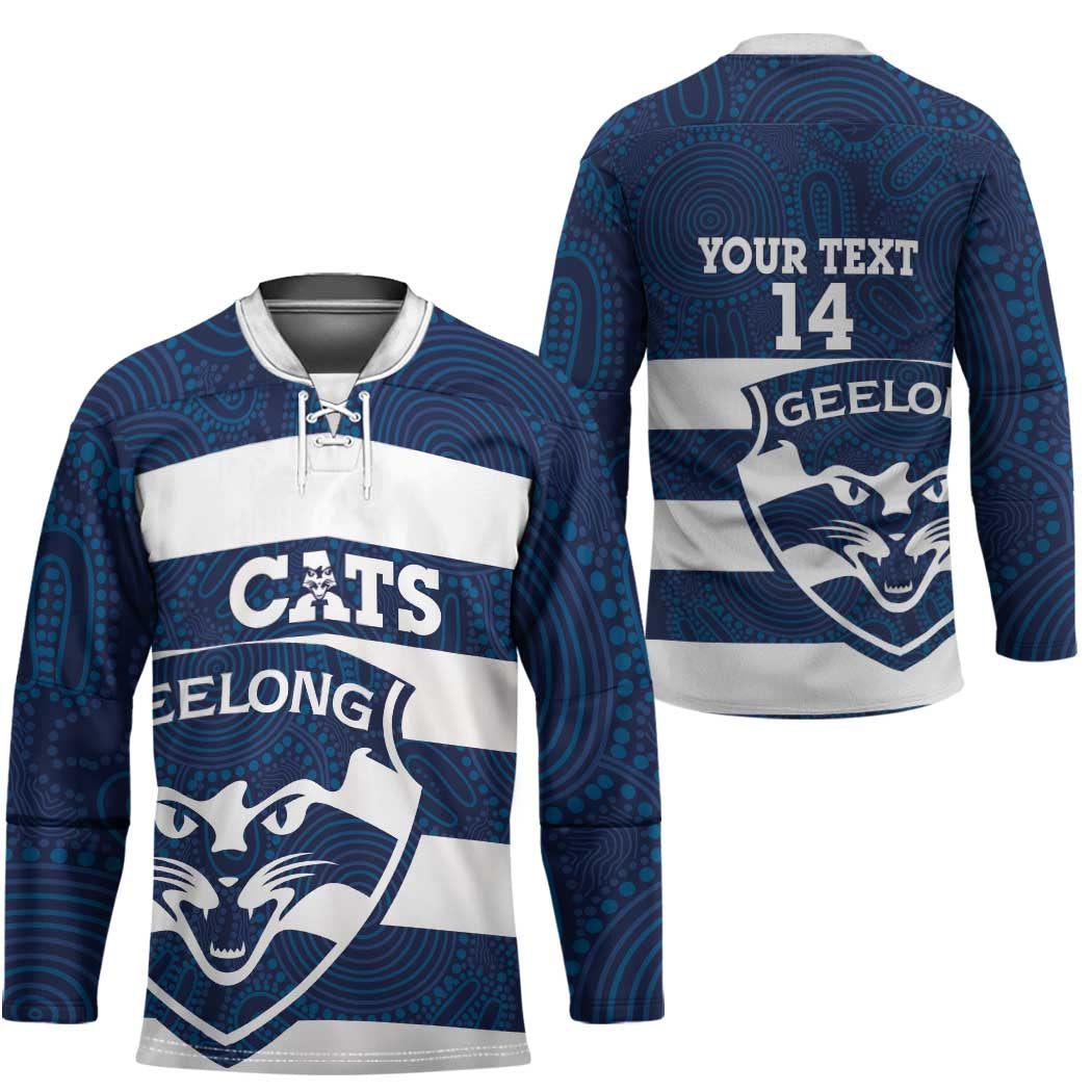 AFL Cats Football Custom Hockey Jersey Geelong Proud Indigenous Art - Aussie Hoodie