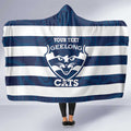 AFL Cats Football Custom Hooded Blanket Geelong Proud Indigenous Art - Aussie Hoodie
