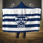 AFL Cats Football Custom Hooded Blanket Geelong Proud Indigenous Art - Aussie Hoodie
