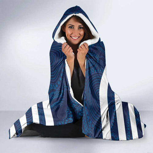 AFL Cats Football Custom Hooded Blanket Geelong Proud Indigenous Art - Aussie Hoodie
