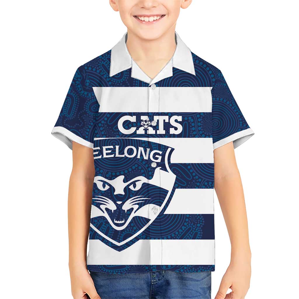AFL Cats Football Custom Kid Hawaiian Shirt Geelong Proud Indigenous Art - Aussie Hoodie