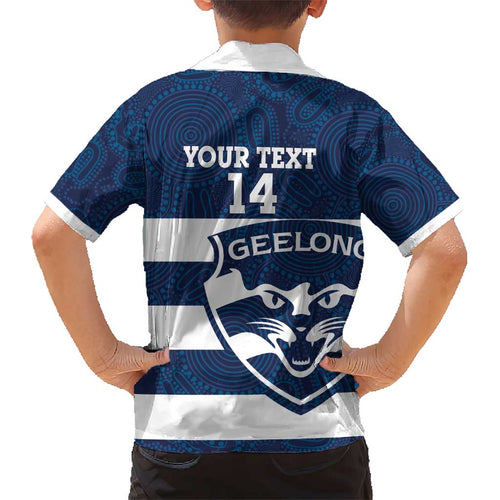 AFL Cats Football Custom Kid Hawaiian Shirt Geelong Proud Indigenous Art - Aussie Hoodie