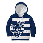 AFL Cats Football Custom Kid Hoodie Geelong Proud Indigenous Art - Aussie Hoodie