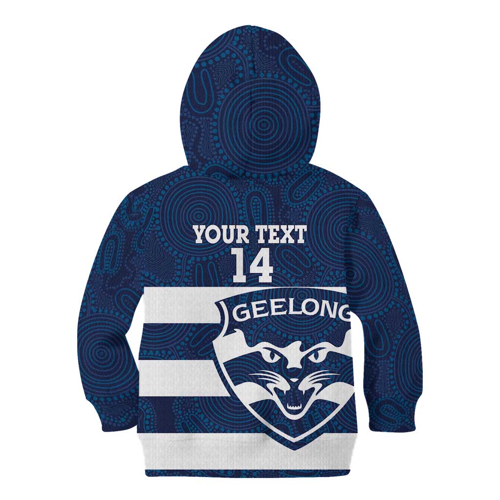 AFL Cats Football Custom Kid Hoodie Geelong Proud Indigenous Art - Aussie Hoodie