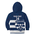 AFL Cats Football Custom Kid Hoodie Geelong Proud Indigenous Art - Aussie Hoodie