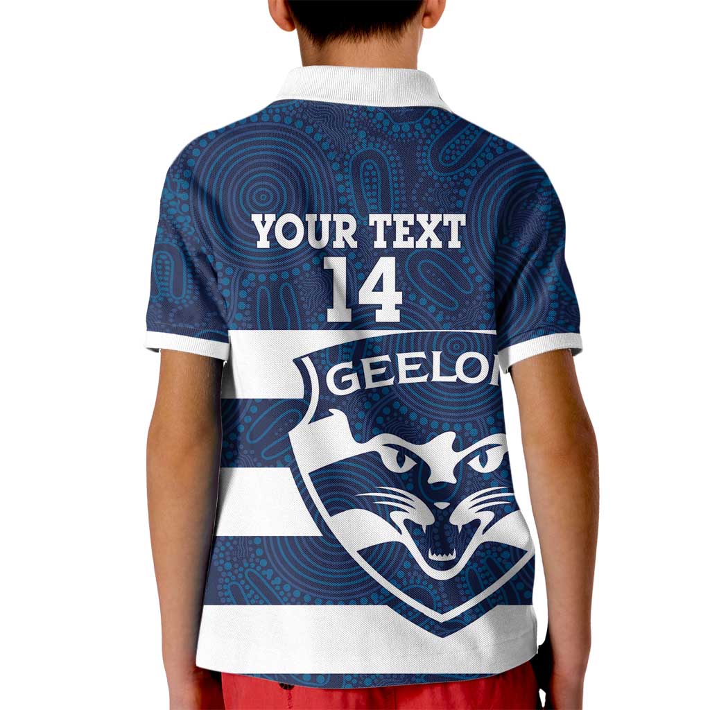 AFL Cats Football Custom Kid Polo Shirt Geelong Proud Indigenous Art - Aussie Hoodie