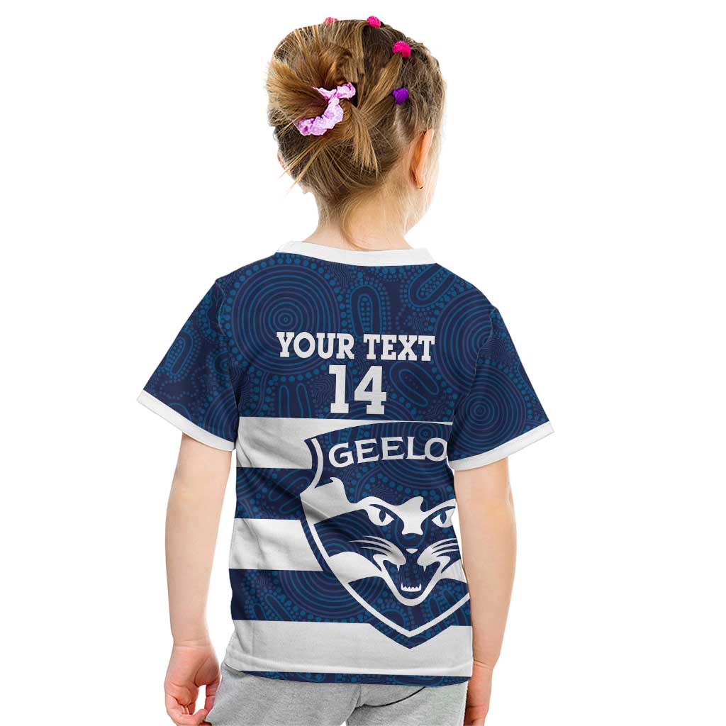 AFL Cats Football Custom Kid T Shirt Geelong Proud Indigenous Art - Aussie Hoodie