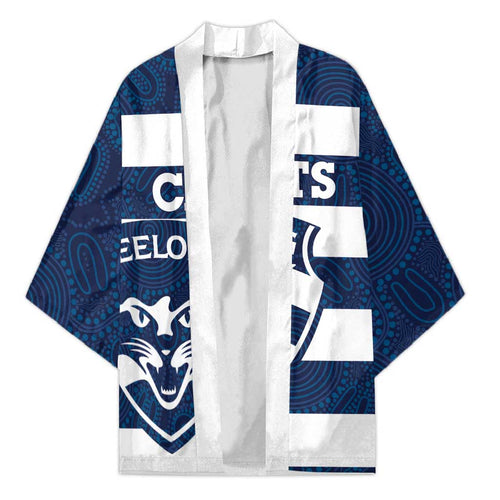 AFL Cats Football Custom Kimono Geelong Proud Indigenous Art - Aussie Hoodie