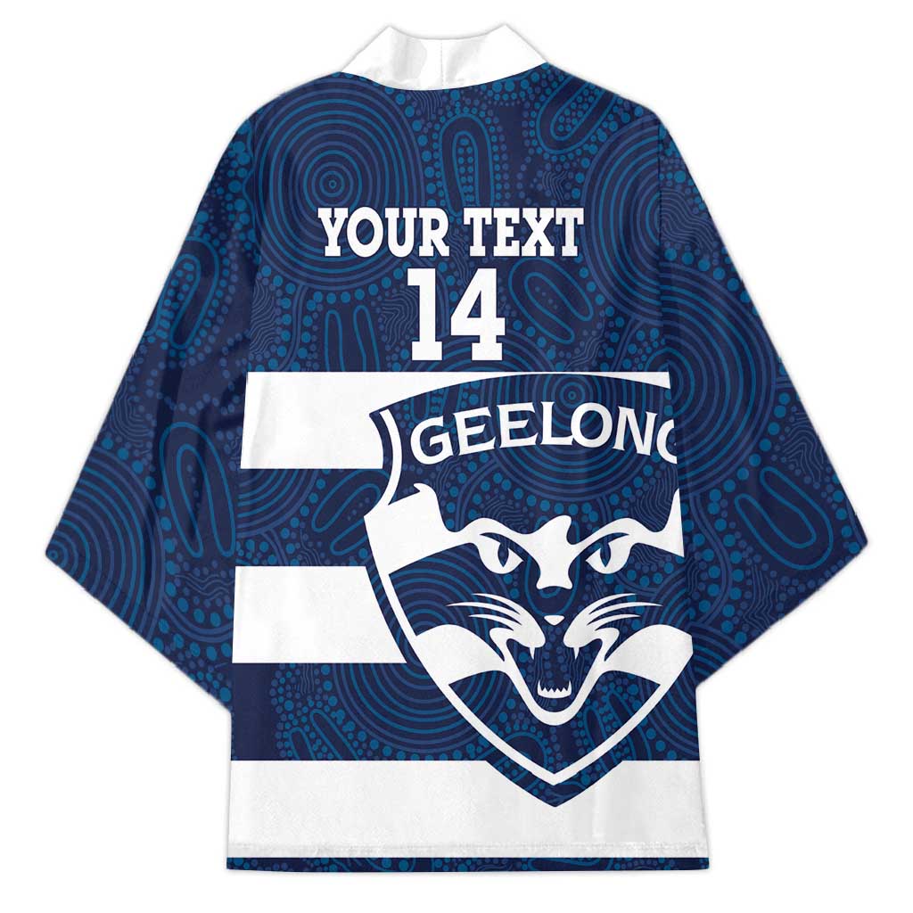 AFL Cats Football Custom Kimono Geelong Proud Indigenous Art - Aussie Hoodie