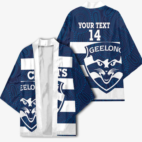 AFL Cats Football Custom Kimono Geelong Proud Indigenous Art - Aussie Hoodie