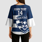 AFL Cats Football Custom Kimono Sleeve Blouse Geelong Proud Indigenous Art - Aussie Hoodie