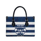AFL Cats Football Custom Leather Bag Geelong Proud Indigenous Art - Aussie Hoodie