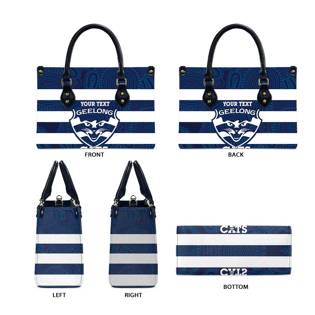 AFL Cats Football Custom Leather Bag Geelong Proud Indigenous Art - Aussie Hoodie