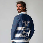AFL Cats Football Custom Long Sleeve Polo Shirt Geelong Proud Indigenous Art - Aussie Hoodie