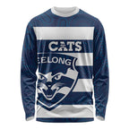 AFL Cats Football Custom Long Sleeve Shirt Geelong Proud Indigenous Art - Aussie Hoodie