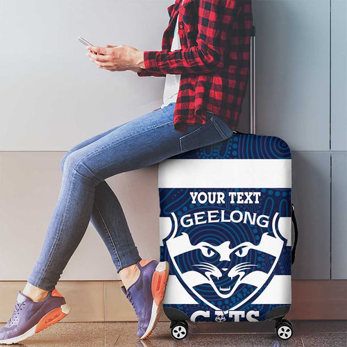 AFL Cats Football Custom Luggage Cover Geelong Proud Indigenous Art - Aussie Hoodie