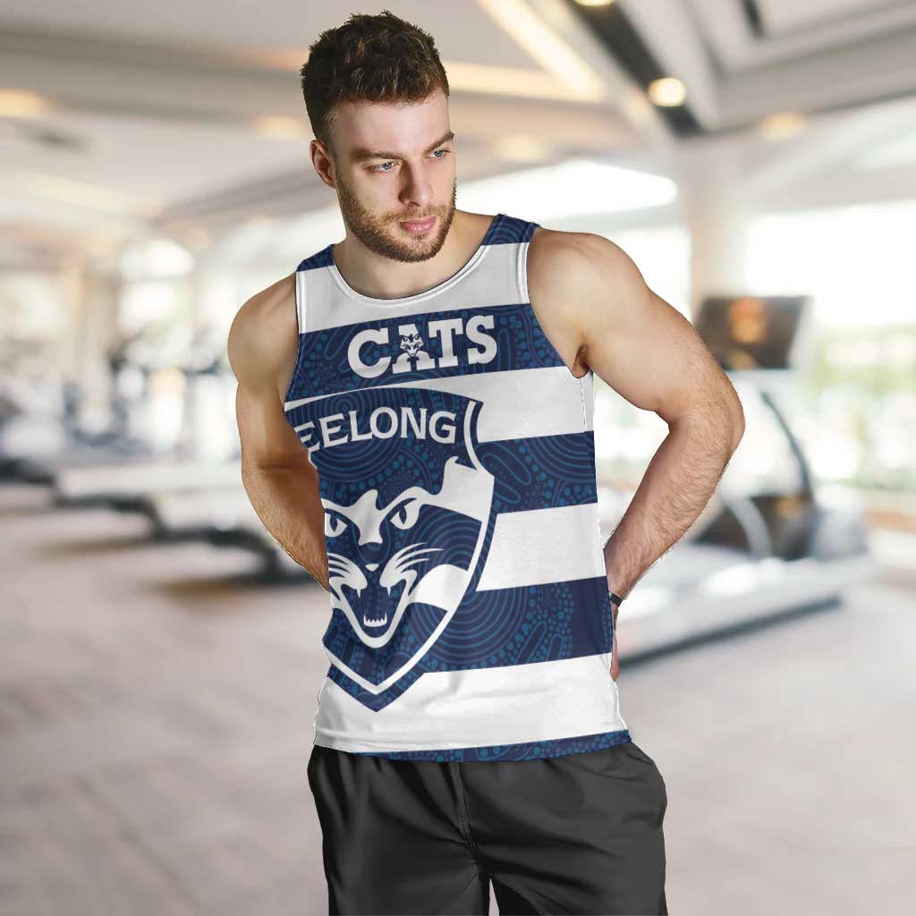 AFL Cats Football Custom Men Tank Top Geelong Proud Indigenous Art - Aussie Hoodie