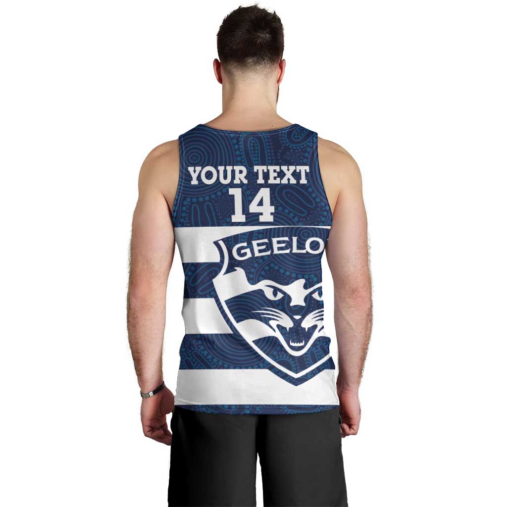 AFL Cats Football Custom Men Tank Top Geelong Proud Indigenous Art - Aussie Hoodie