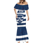 AFL Cats Football Custom Mermaid Dress Geelong Proud Indigenous Art - Aussie Hoodie
