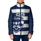 AFL Cats Football Custom Padded Jacket Geelong Proud Indigenous Art - Aussie Hoodie