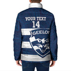 AFL Cats Football Custom Padded Jacket Geelong Proud Indigenous Art - Aussie Hoodie
