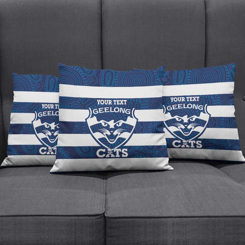 AFL Cats Football Custom Pillow Cover Geelong Proud Indigenous Art - Aussie Hoodie