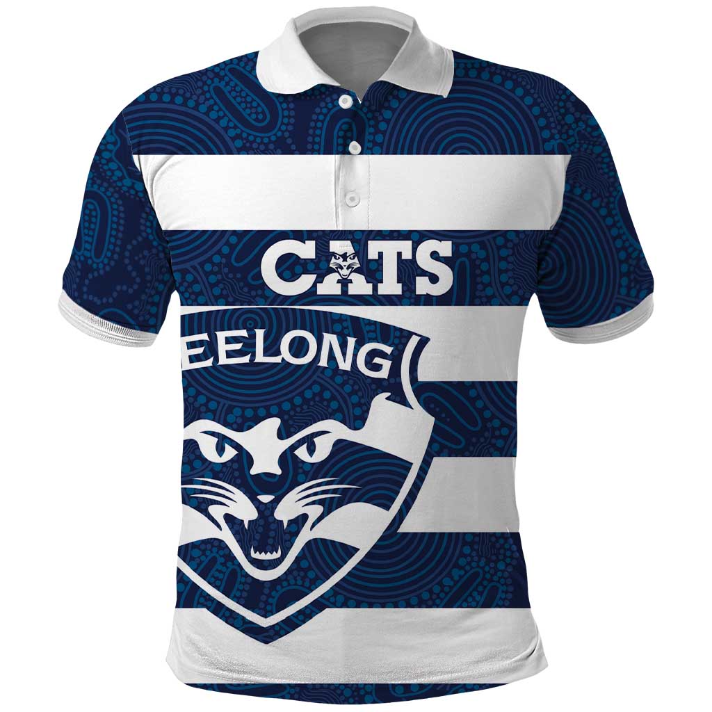 AFL Cats Football Custom Polo Shirt Geelong Proud Indigenous Art - Aussie Hoodie