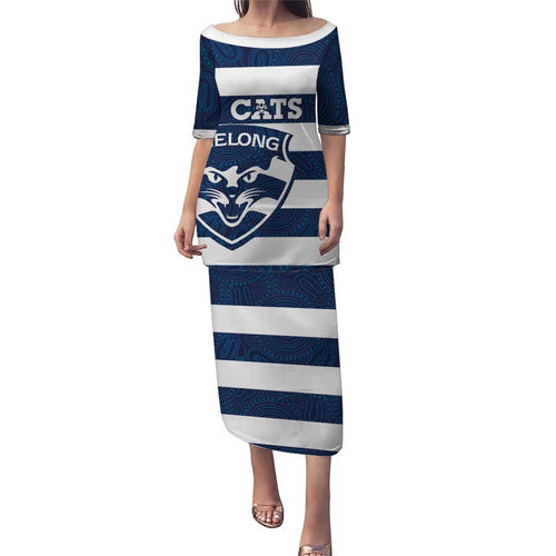 AFL Cats Football Custom Puletasi Geelong Proud Indigenous Art - Aussie Hoodie