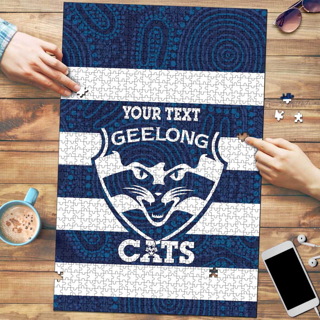 AFL Cats Football Custom Puzzle Geelong Proud Indigenous Art - Aussie Hoodie