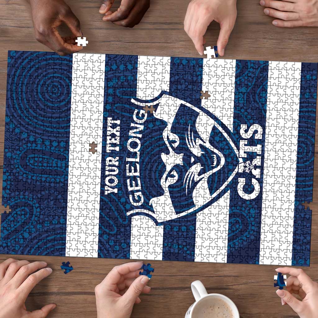 AFL Cats Football Custom Puzzle Geelong Proud Indigenous Art - Aussie Hoodie