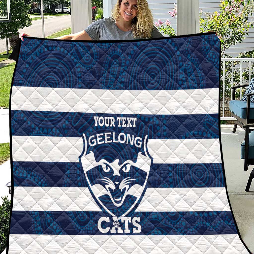 AFL Cats Football Custom Quilt Geelong Proud Indigenous Art - Aussie Hoodie