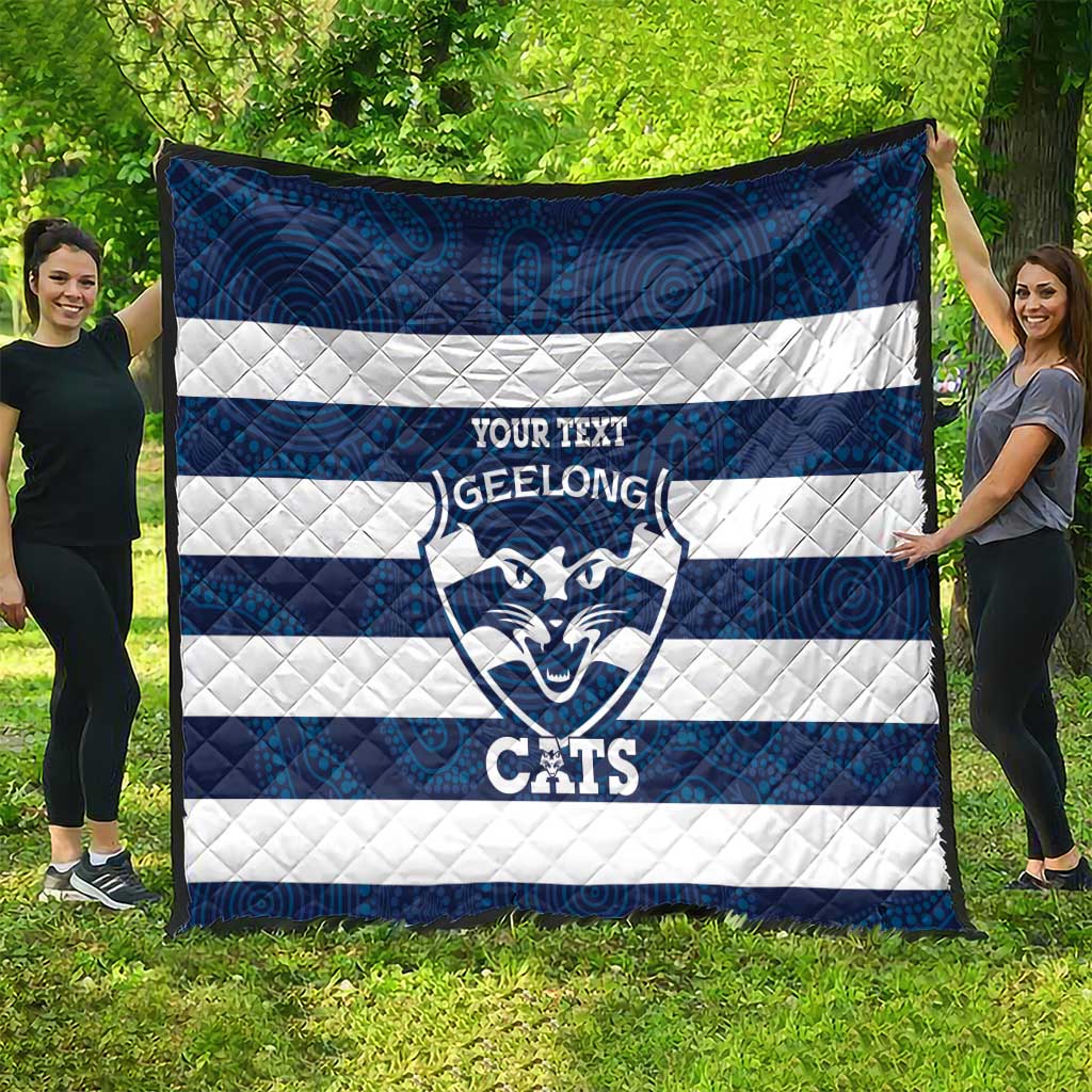 AFL Cats Football Custom Quilt Geelong Proud Indigenous Art - Aussie Hoodie