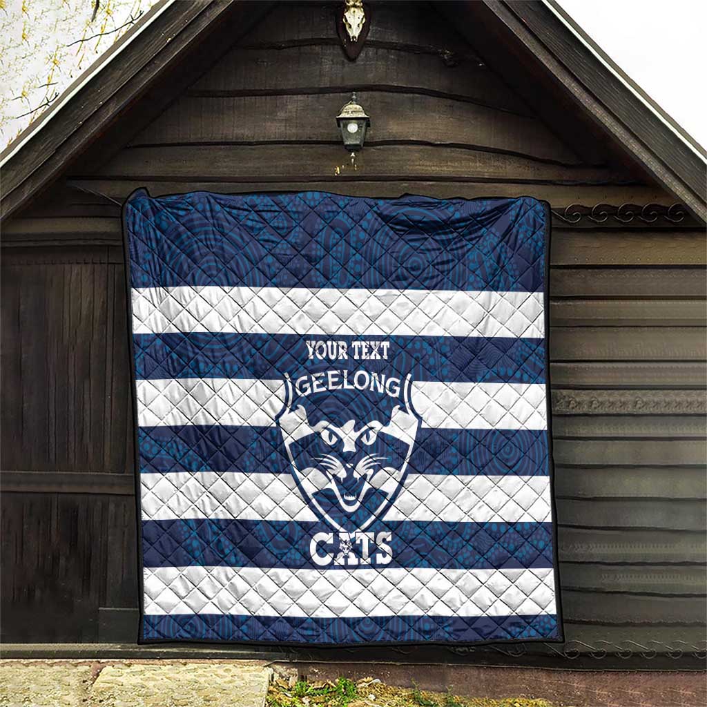 AFL Cats Football Custom Quilt Geelong Proud Indigenous Art - Aussie Hoodie