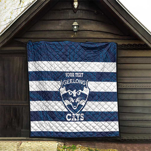 AFL Cats Football Custom Quilt Geelong Proud Indigenous Art - Aussie Hoodie