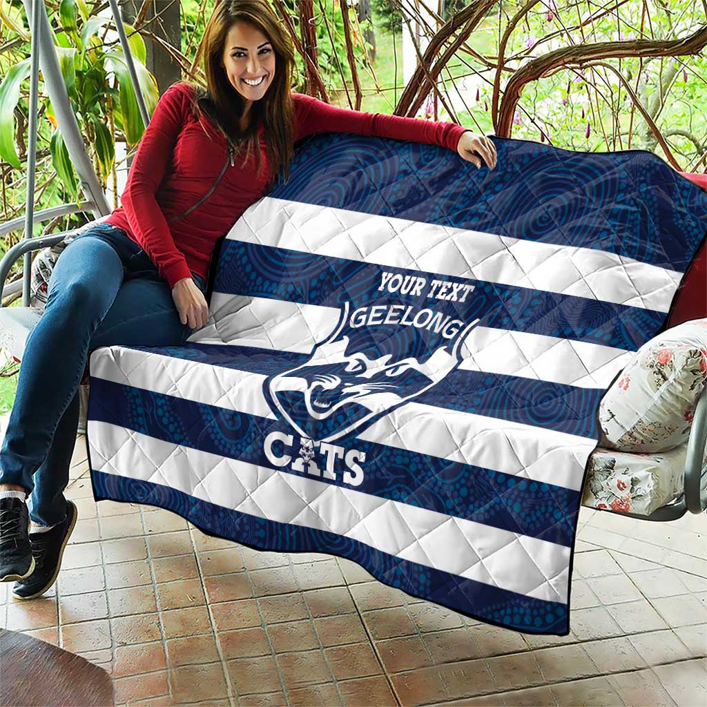 AFL Cats Football Custom Quilt Geelong Proud Indigenous Art - Aussie Hoodie