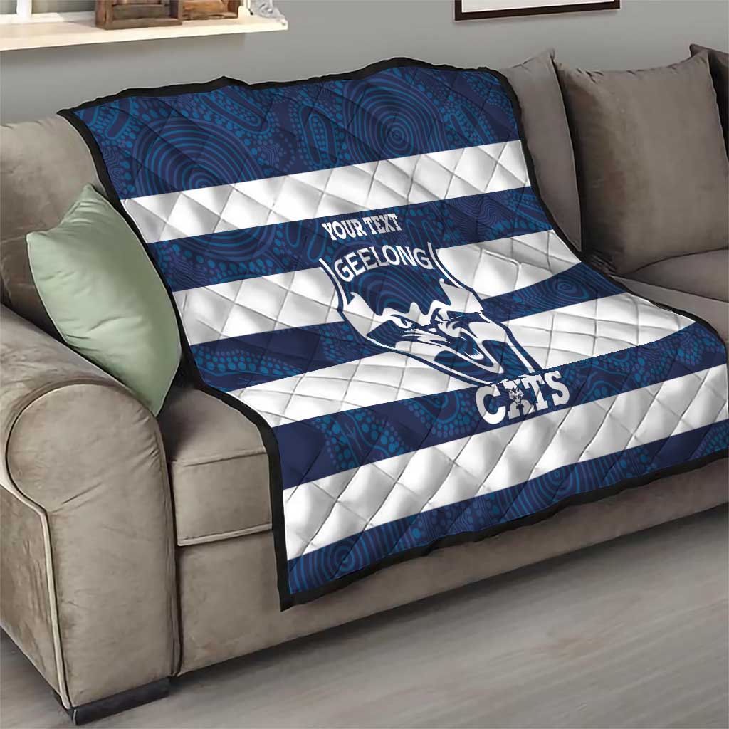 AFL Cats Football Custom Quilt Geelong Proud Indigenous Art - Aussie Hoodie