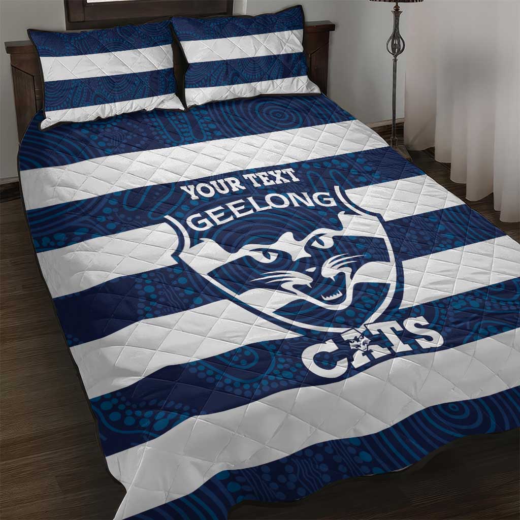 AFL Cats Football Custom Quilt Bed Set Geelong Proud Indigenous Art - Aussie Hoodie