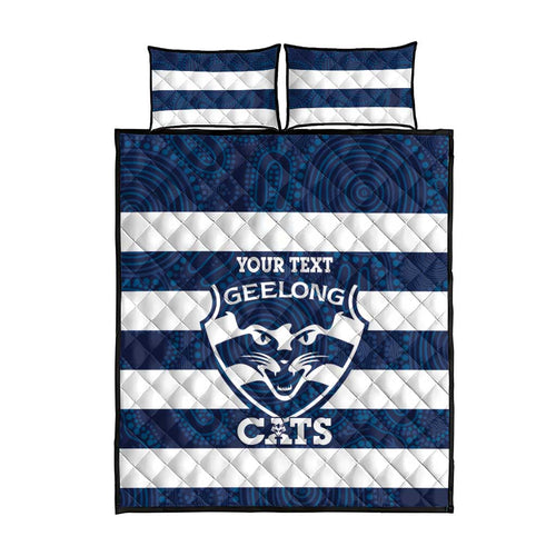 AFL Cats Football Custom Quilt Bed Set Geelong Proud Indigenous Art - Aussie Hoodie