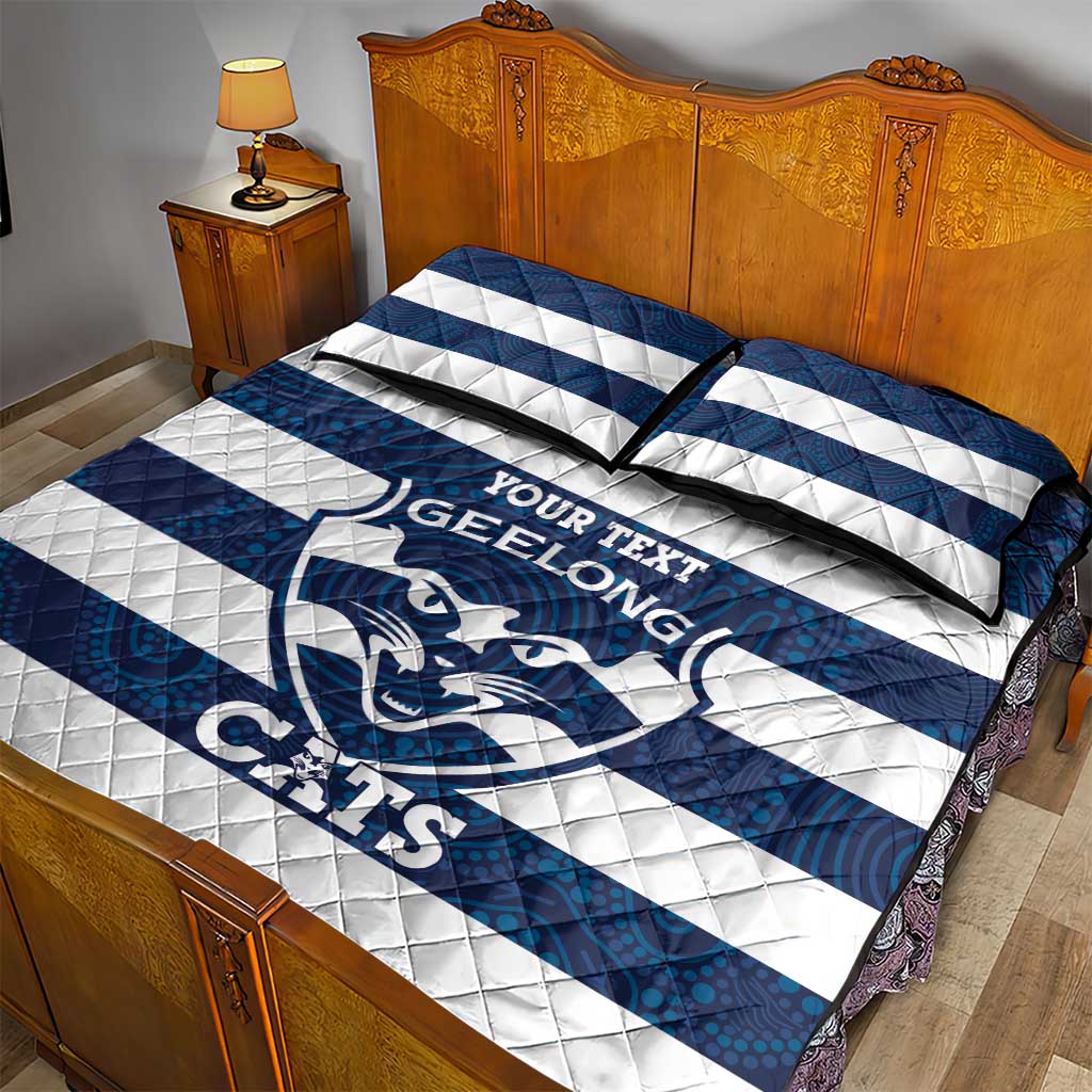 AFL Cats Football Custom Quilt Bed Set Geelong Proud Indigenous Art - Aussie Hoodie