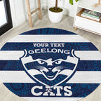AFL Cats Football Custom Round Carpet Geelong Proud Indigenous Art - Aussie Hoodie