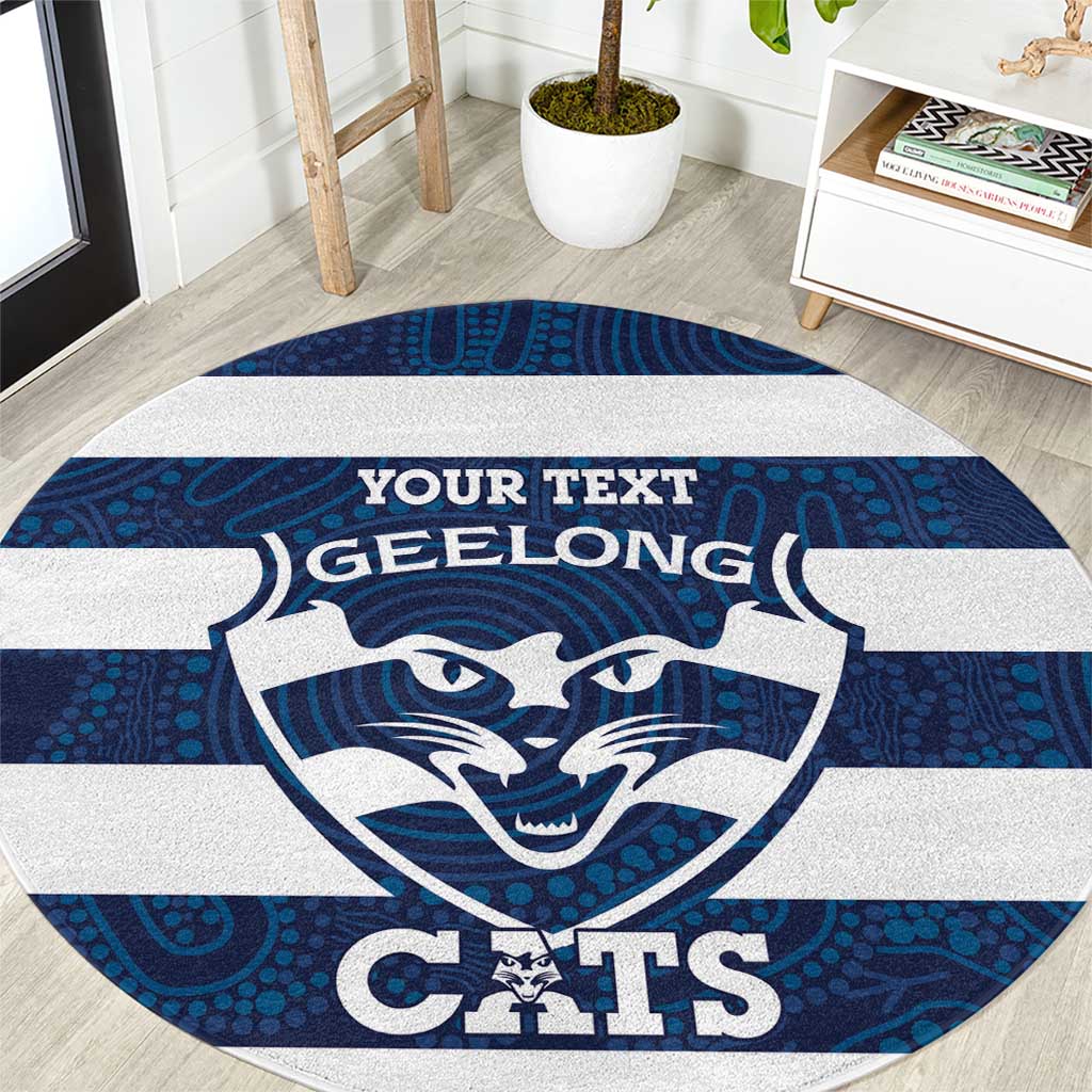 AFL Cats Football Custom Round Carpet Geelong Proud Indigenous Art - Aussie Hoodie