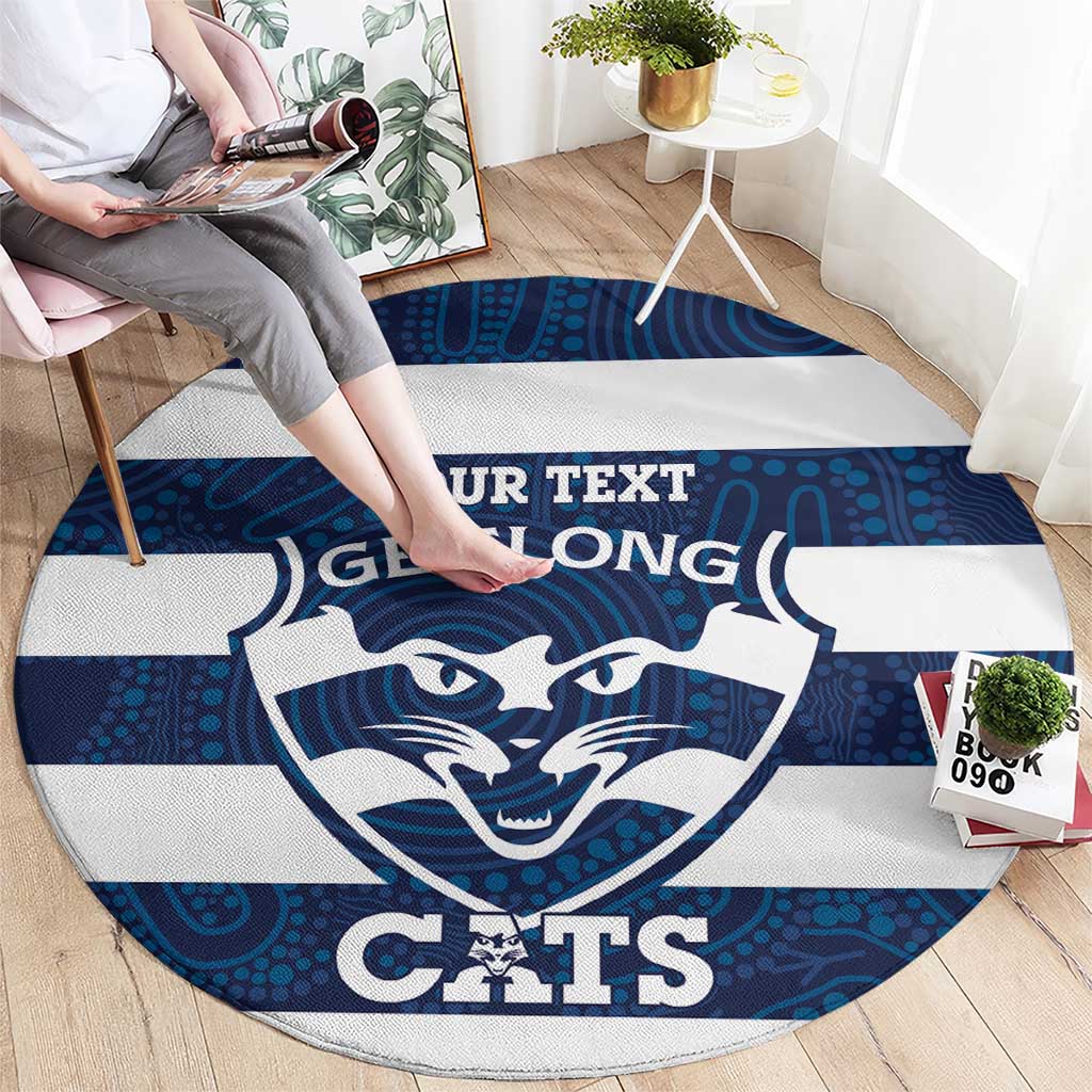 AFL Cats Football Custom Round Carpet Geelong Proud Indigenous Art - Aussie Hoodie