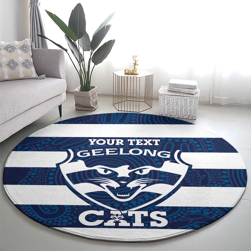 AFL Cats Football Custom Round Carpet Geelong Proud Indigenous Art - Aussie Hoodie