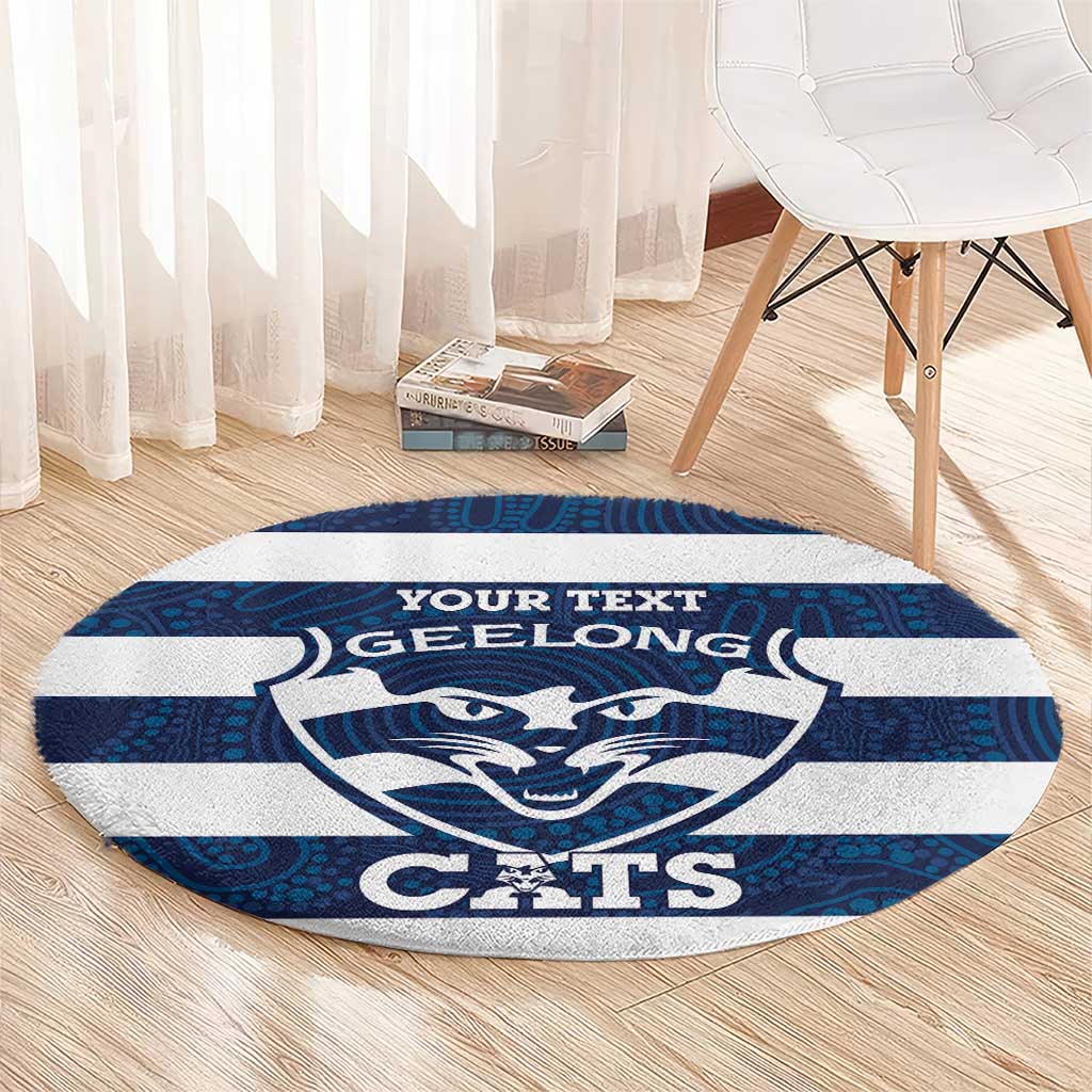 AFL Cats Football Custom Round Carpet Geelong Proud Indigenous Art - Aussie Hoodie