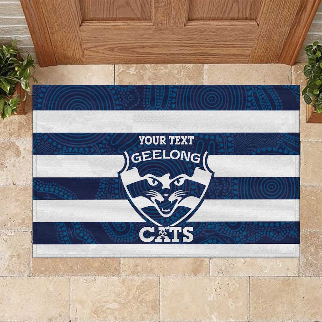 AFL Cats Football Custom Rubber Doormat Geelong Proud Indigenous Art - Aussie Hoodie