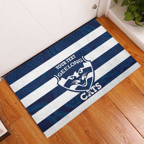 AFL Cats Football Custom Rubber Doormat Geelong Proud Indigenous Art - Aussie Hoodie