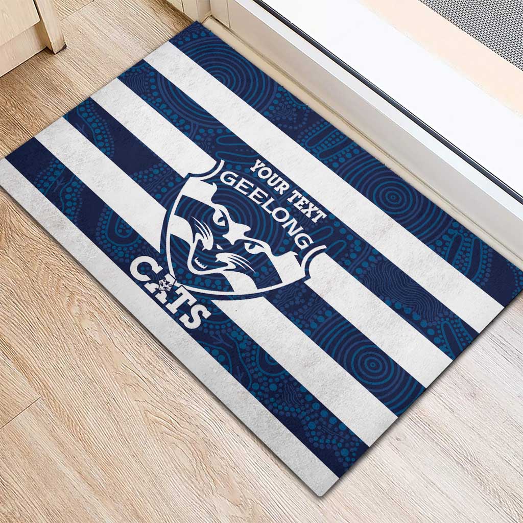AFL Cats Football Custom Rubber Doormat Geelong Proud Indigenous Art - Aussie Hoodie