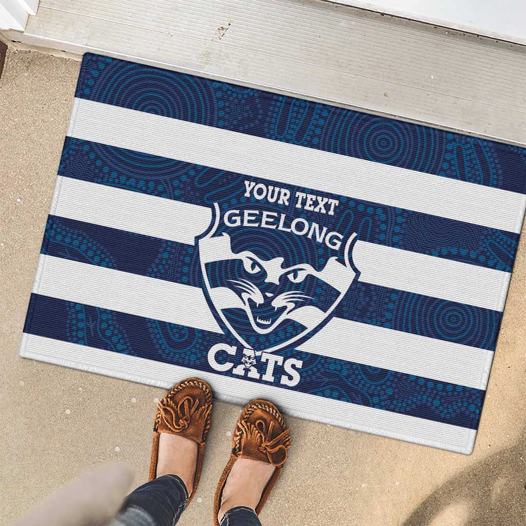 AFL Cats Football Custom Rubber Doormat Geelong Proud Indigenous Art - Aussie Hoodie